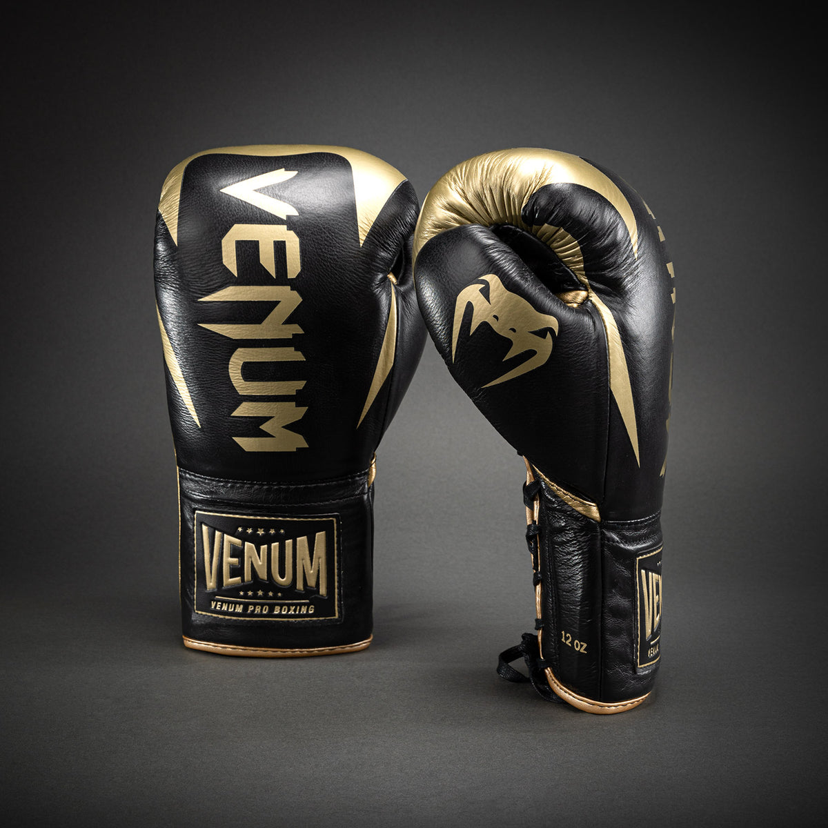 Gants de boxe pro Venum Hammer avec Lacets - Noir/Or - product-type_Gants de boxe