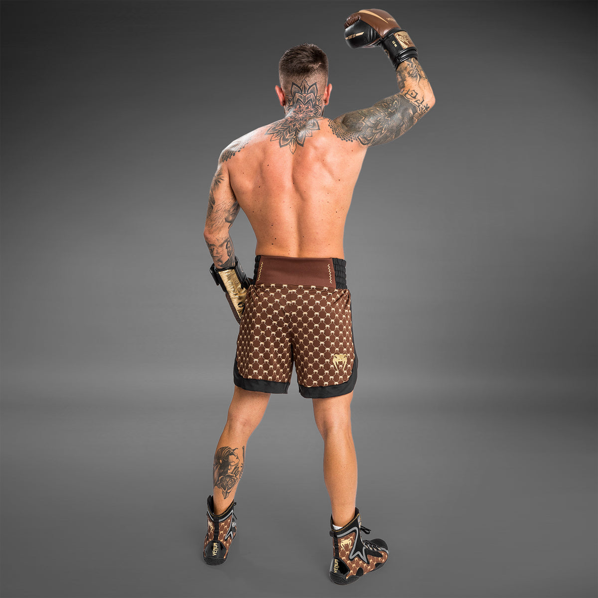 Short de Boxe Venum Monogram - Noir/Marron - product-type_Shorts de boxe