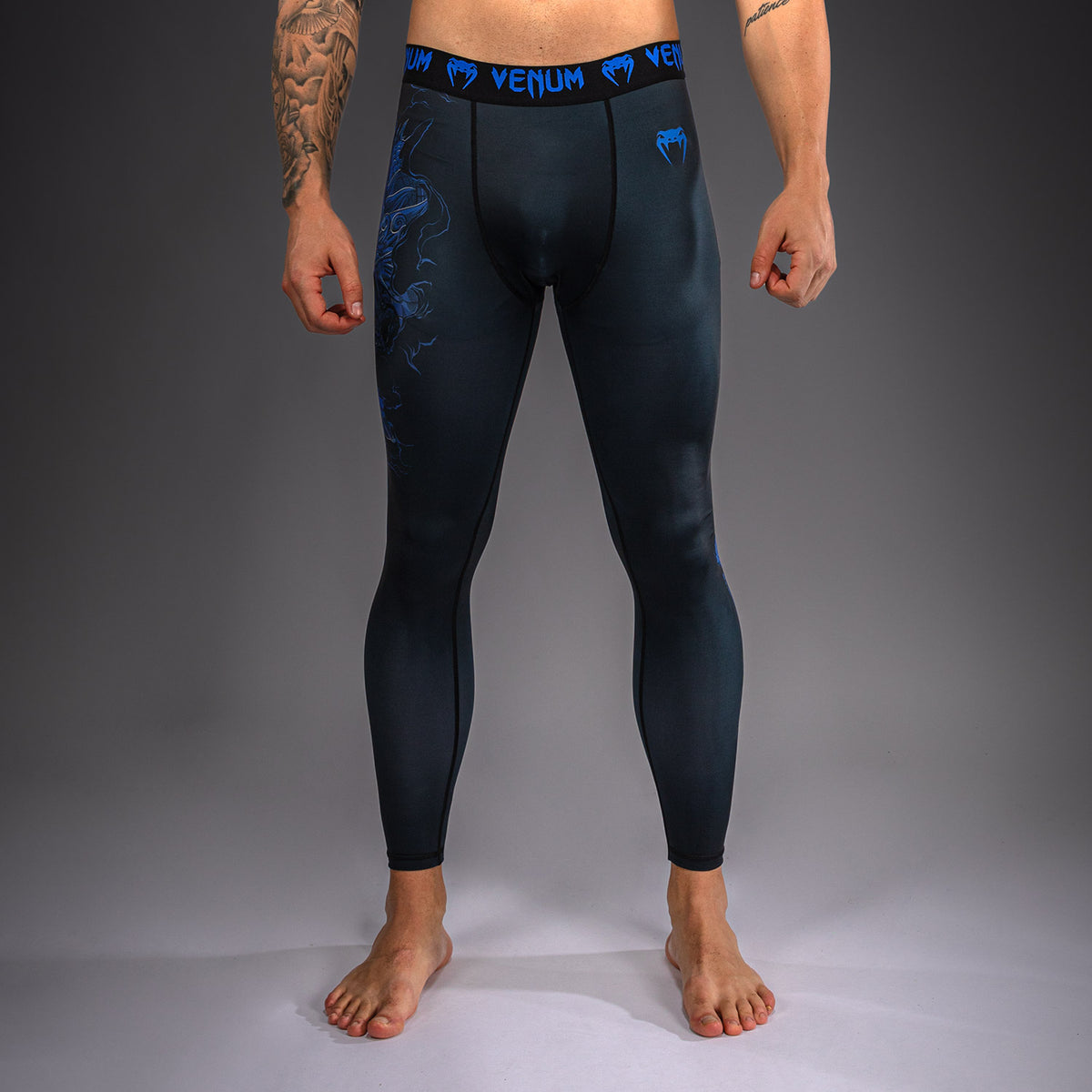 Pantalon de compression Venum Thunder Dragon – Noir/Bleu Royal - product-type_Pantalons de Compression