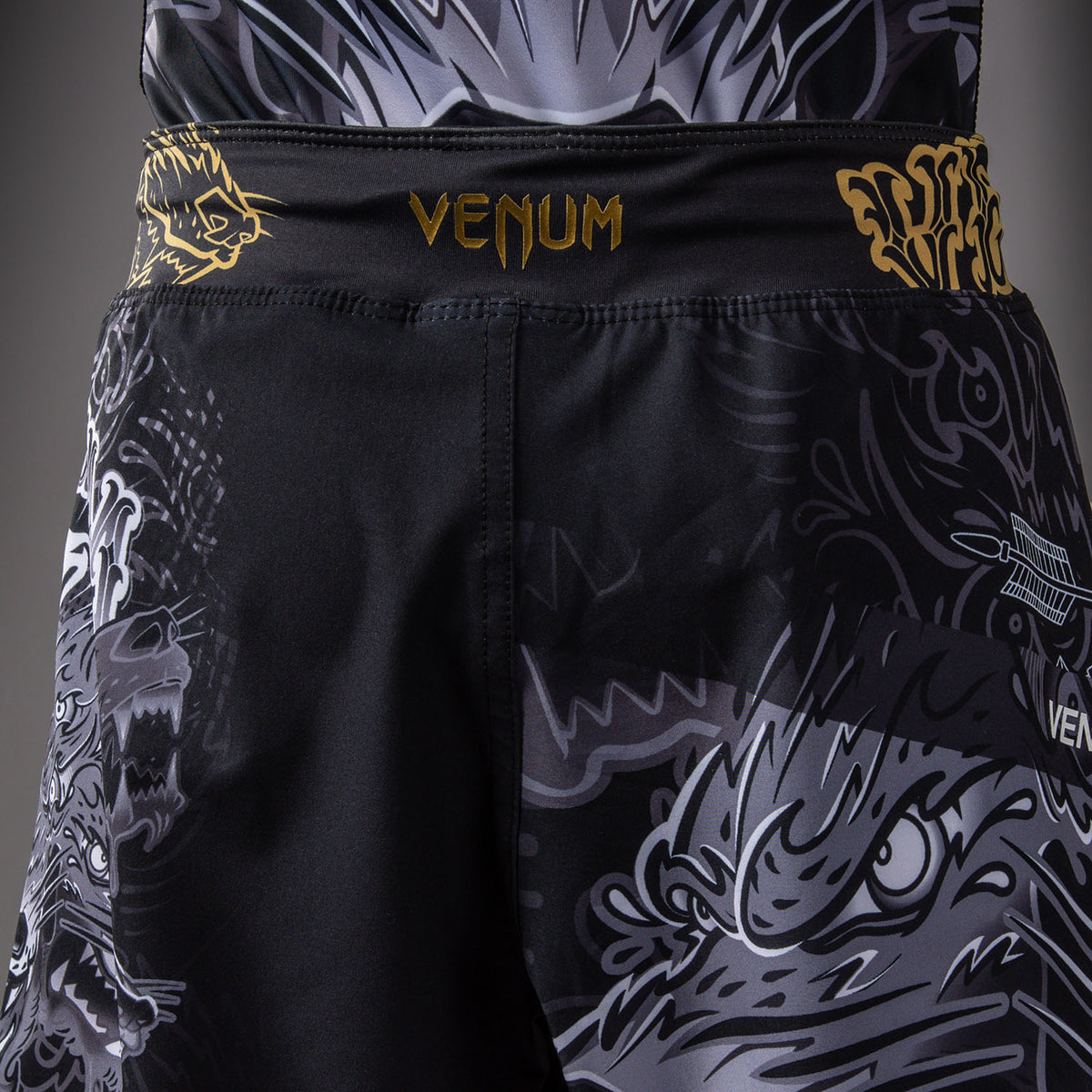 Short de Combat Pour Enfants Venum Wolf Atak – Noir/Gris - product-type_Shorts de MMA
