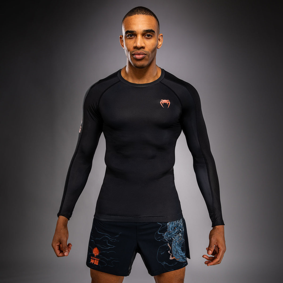 Rashguard à Manches Longues Venum Thunder Dragon – Noir/Gris/Cuivre - product-type_T-Shirts de Compression