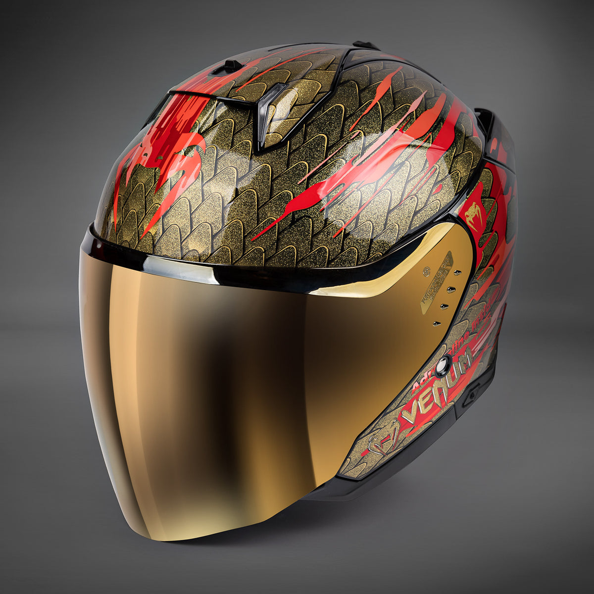 Casque de moto Venum x Shark SKWAL JET - Rouge/Or - product-type_Casque de Moto