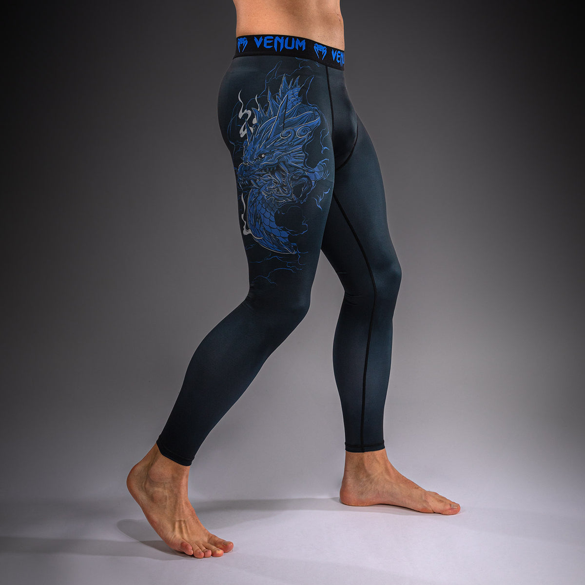 Pantalon de compression Venum Thunder Dragon – Noir/Bleu Royal - product-type_Pantalons de Compression