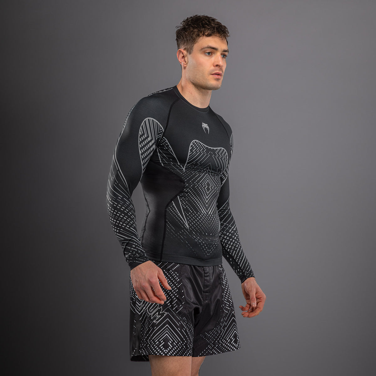 Rashguard à Manches Longues Venum Midnight Fury – Noir/Gris/Argent - product-type_T-Shirts de Compression