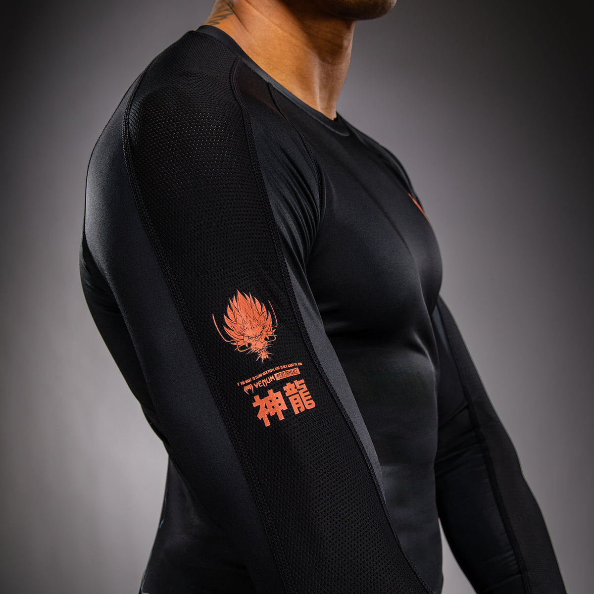 Rashguard à Manches Longues Venum Thunder Dragon – Noir/Gris/Cuivre - product-type_T-Shirts de Compression
