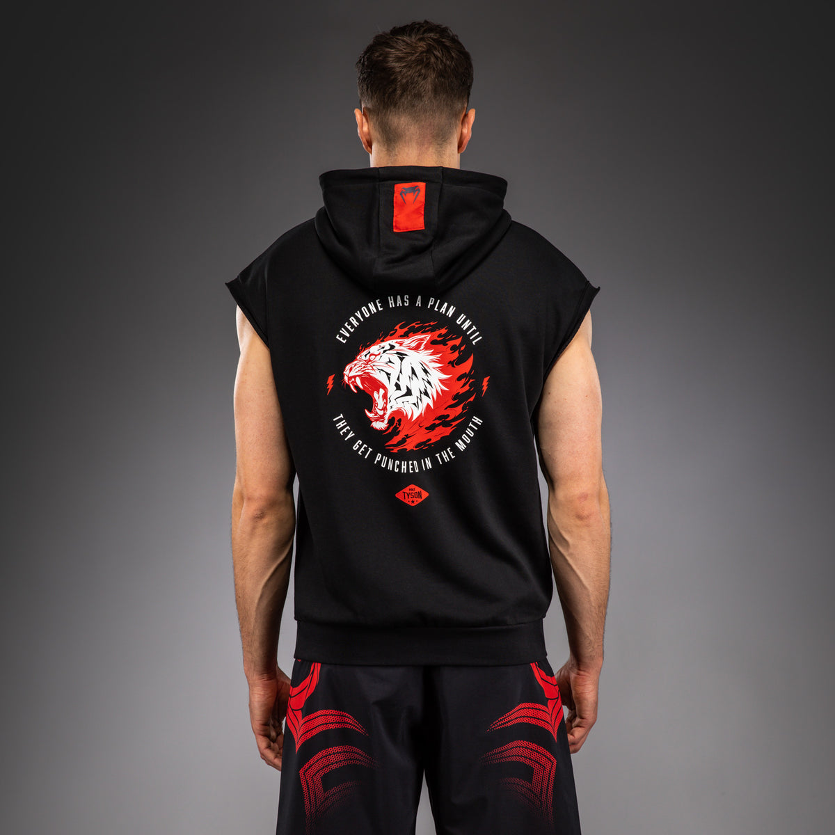 Sweat à capuche sans manches Venum x Mike Tyson Tiger - Noir Profond/Rouge Intense - product-type_Sweatshirts