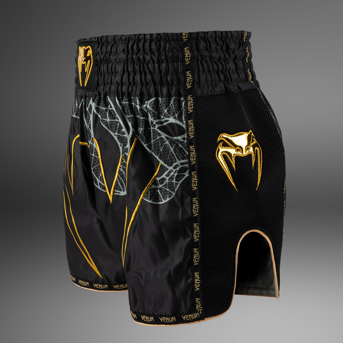 Short de Muay Thai Venum Serpenti – Noir/Argent/Or - product-type_Shorts de Muay Thai