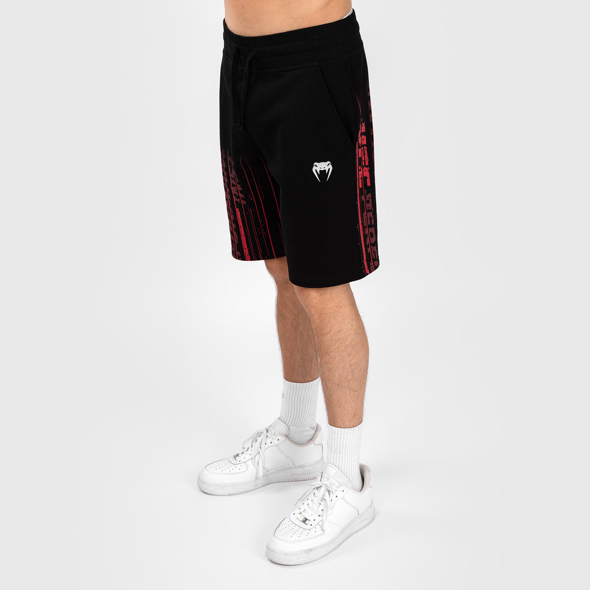 Short en Coton pour Hommes UFC Venum Performance Institute 2.0 - Noir/Rouge - product-type_Shorts en Coton