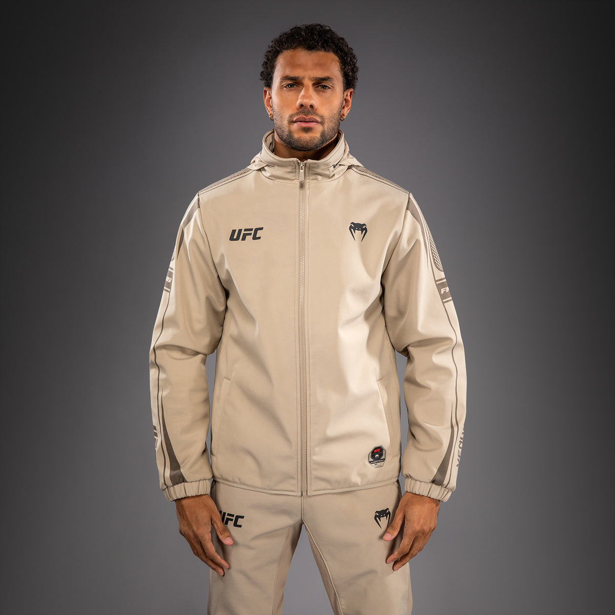 Sweat à Capuche Zippé pour Homme Venum UFC Unity by Venum Authentic Fight Week - Sable - product-type_Vestes