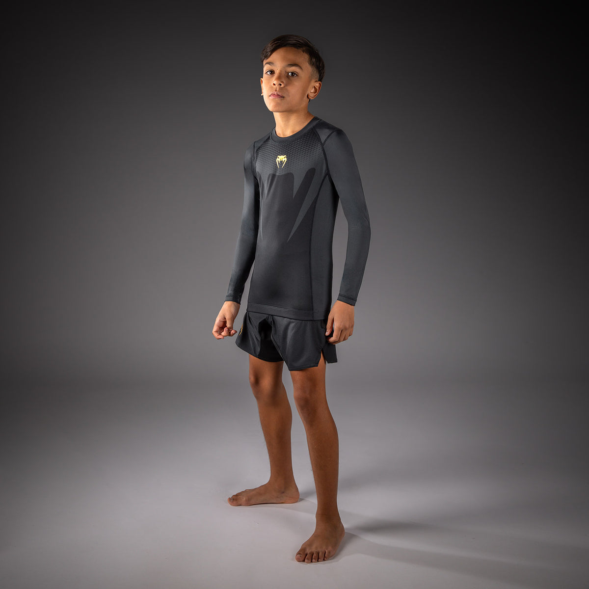Rashguard manches longues pour Enfant Venum Attack - Noir/Or - product-type_T-Shirts de Compression
