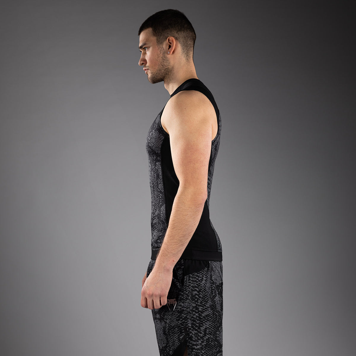 Rashguard Sans Manches Venum G-Fit Scales – Noir/Gris Charbon - product-type_T-Shirts de Compression