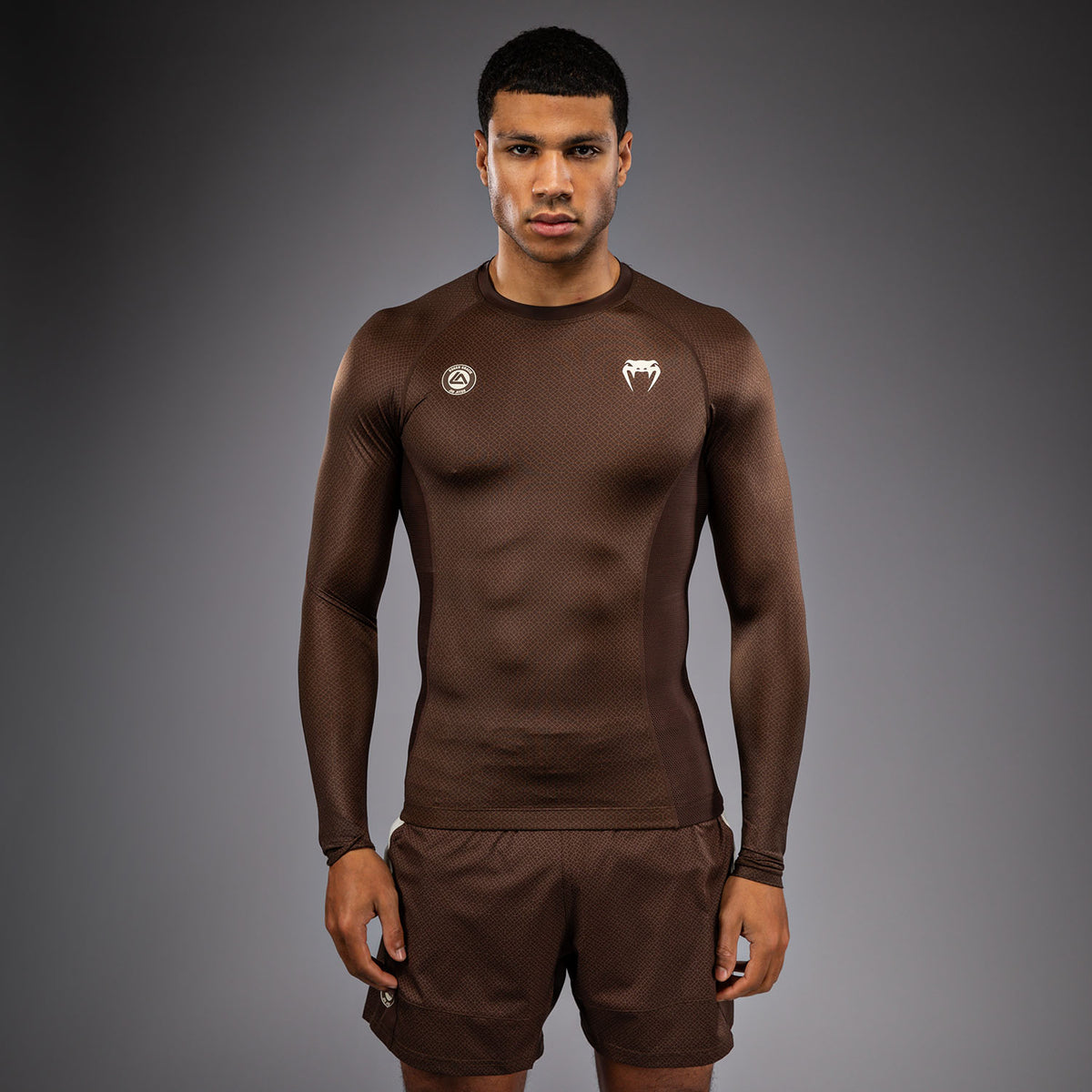Rashguard à Manches Longues Venum x Roger Gracie Academy - Marron Foncé - product-type_T-Shirts de Compression