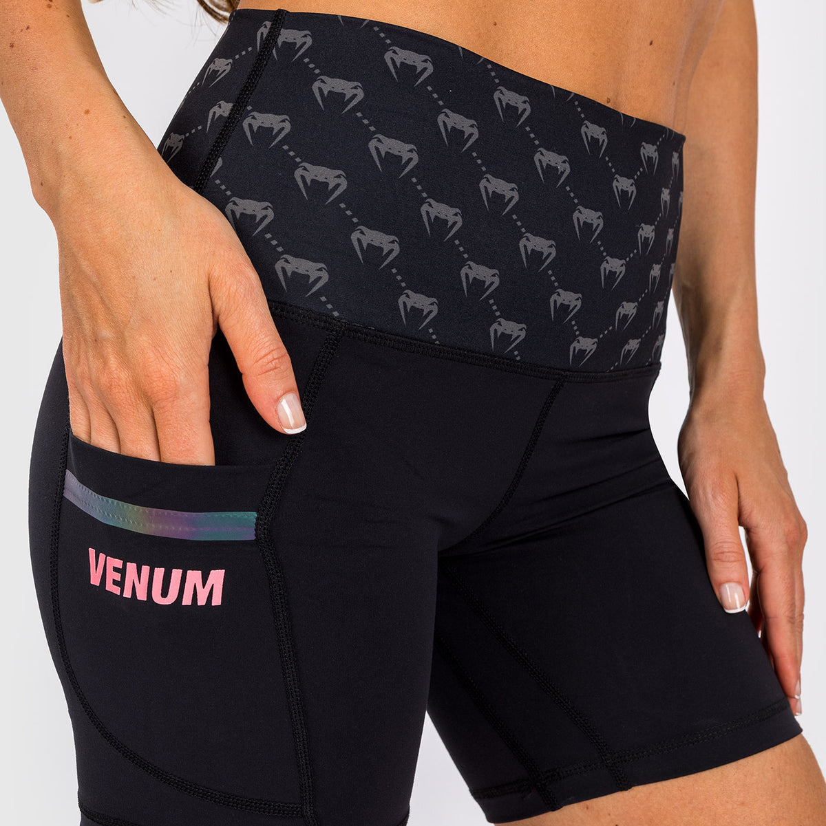 Short De Compression Venum Monogram - Pour Femme - Noir/or rose - product-type_Shorts de compression