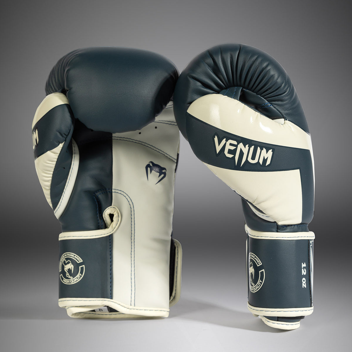 Gants de boxe Venum Elite - Blanc/Bleu Marine - product-type_Gants de boxe