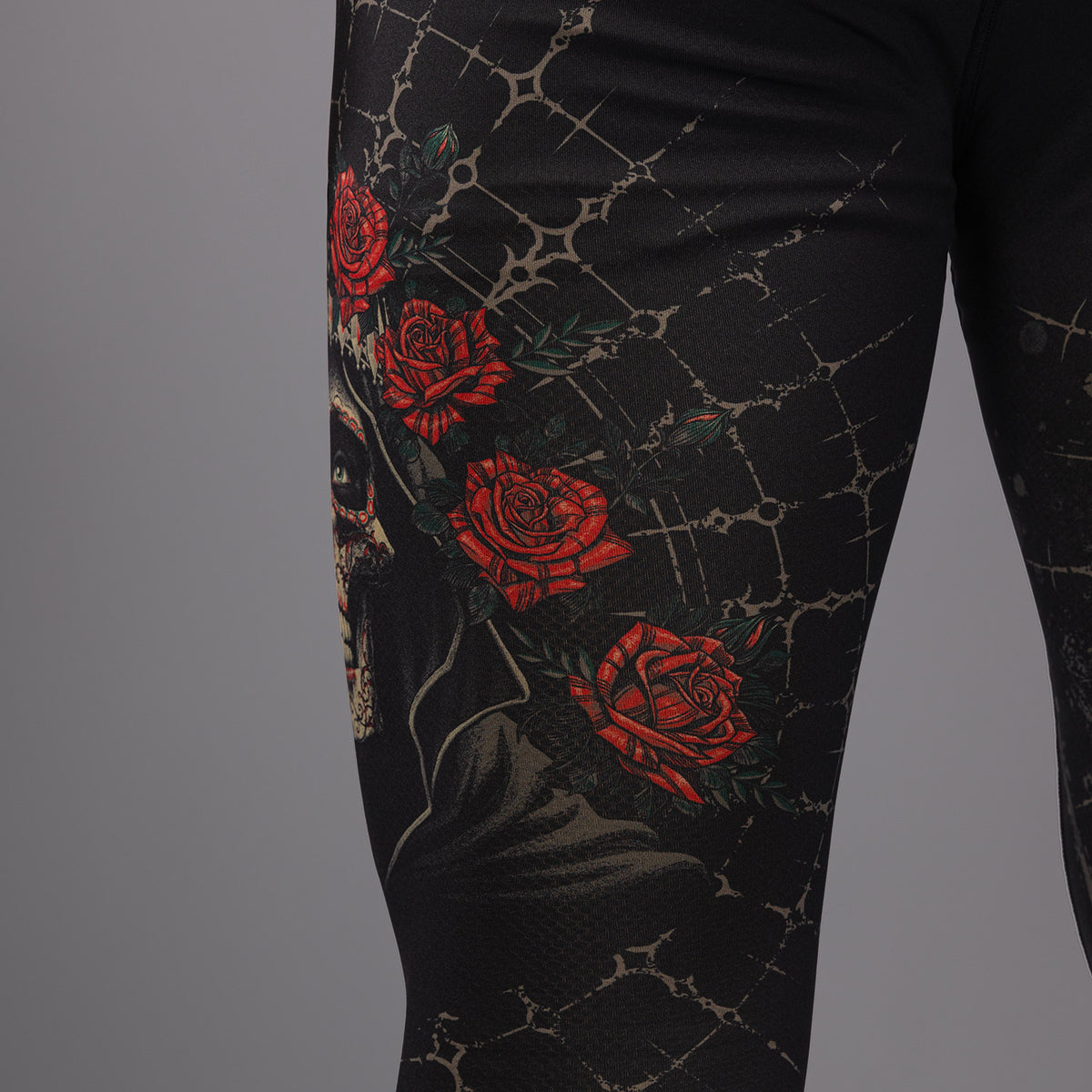 Pantalon de Compression pour Hommes Venum Santa Muerte 5.0 - Noir Profond/Or - product-type_Pantalons de Compression
