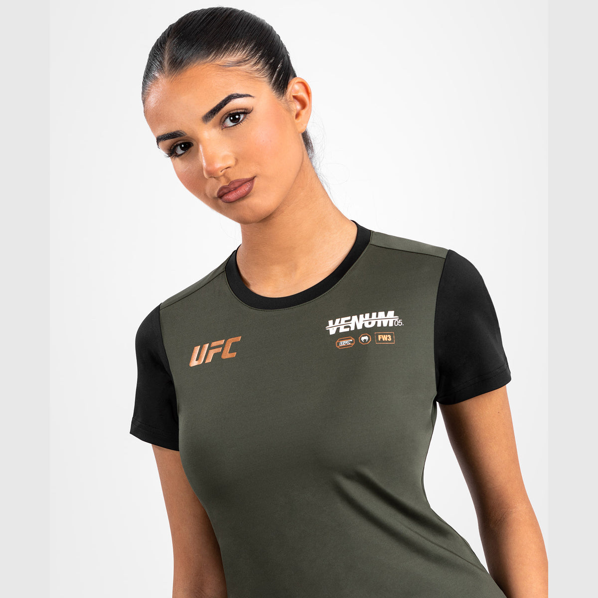 T-shirt Dry-Tech pour Femmes UFC Adrenaline by Venum Fight Week - Kaki/Bronze - product-type_T-Shirts Dry Tech