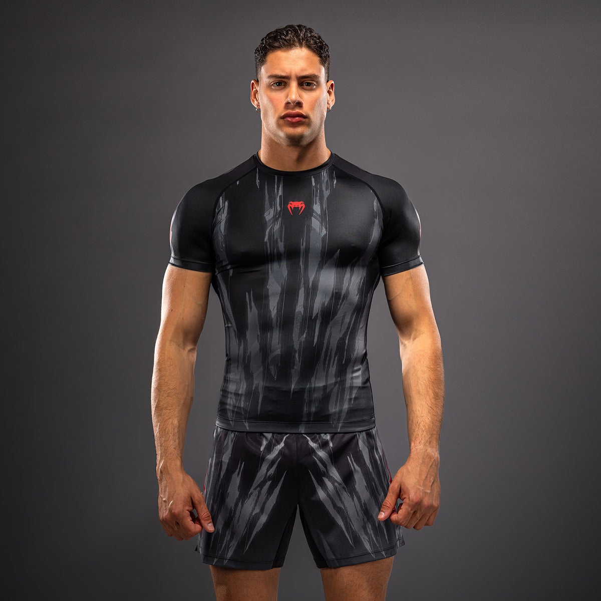 Rashguard à Manches Courtes Venum Demon - Noir/Gris - product-type_T-Shirts de Compression