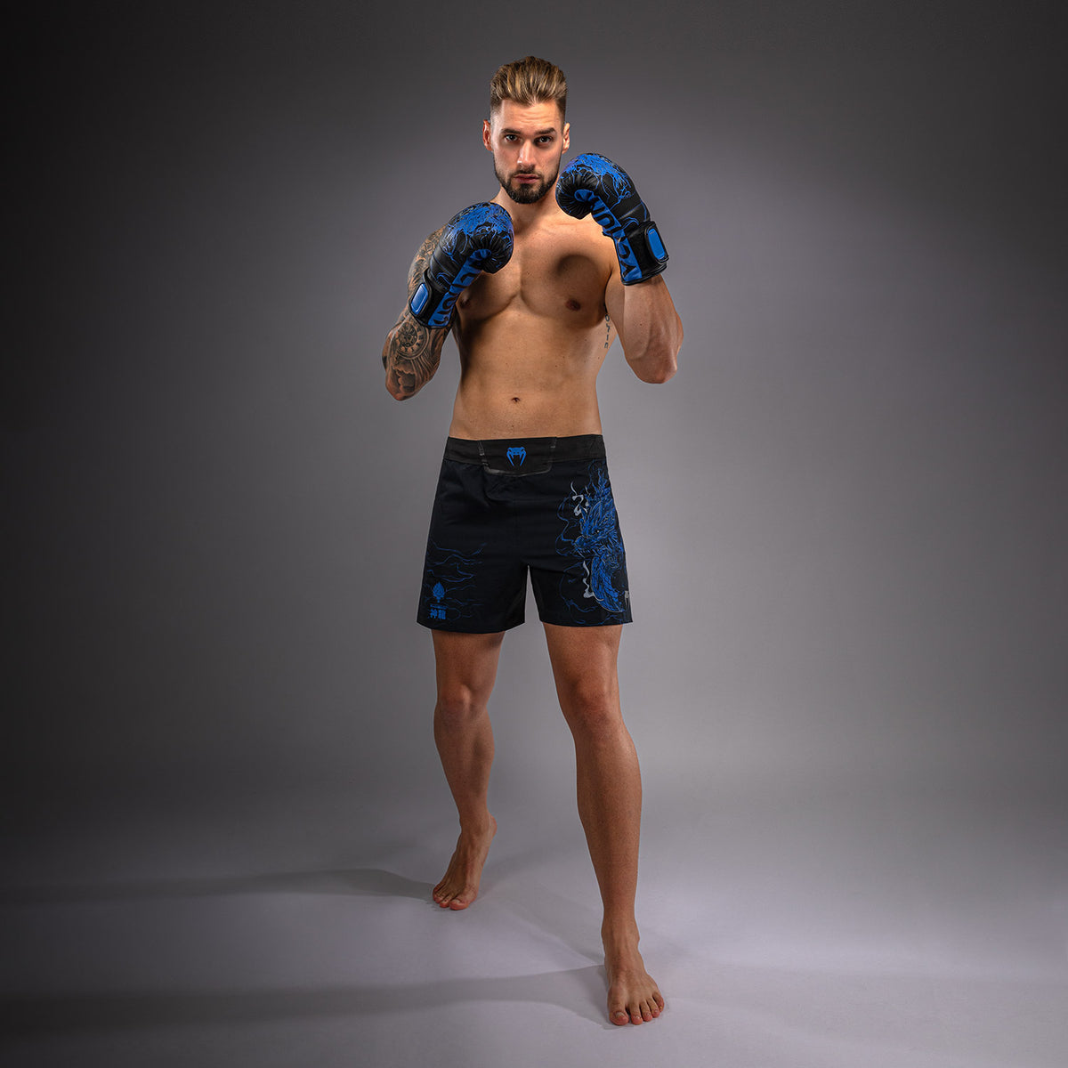 Short de Combat Venum Thunder Dragon – Noir/Bleu Royal - product-type_Shorts de MMA