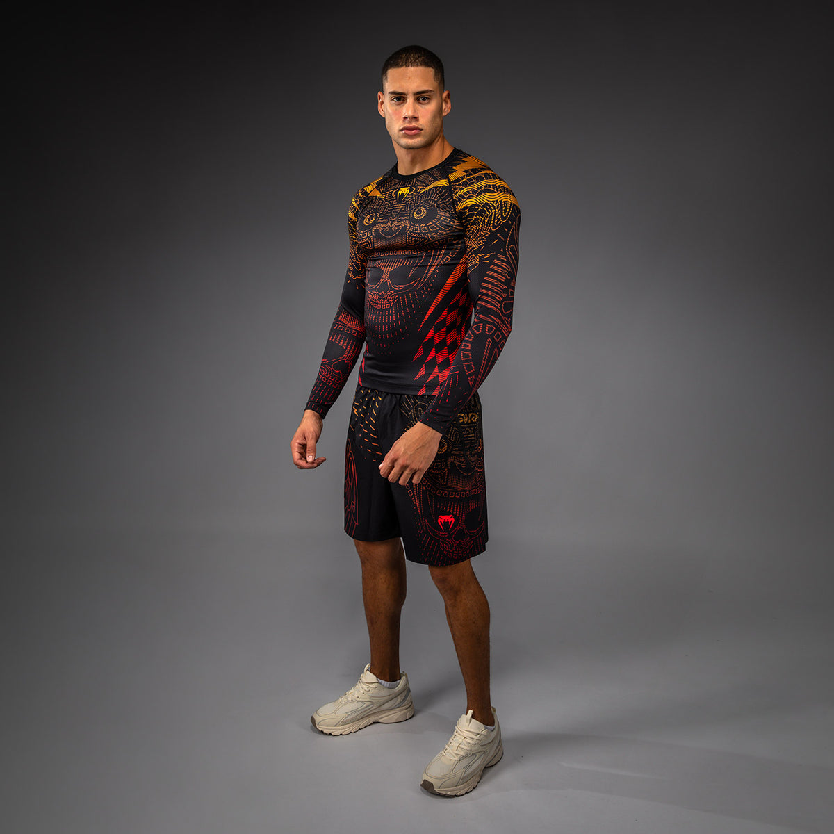 Rashguard Manches Longues Venum Quetzal Fury - Noir/Rouge Fury/Mandarine - product-type_T-Shirts de Compression