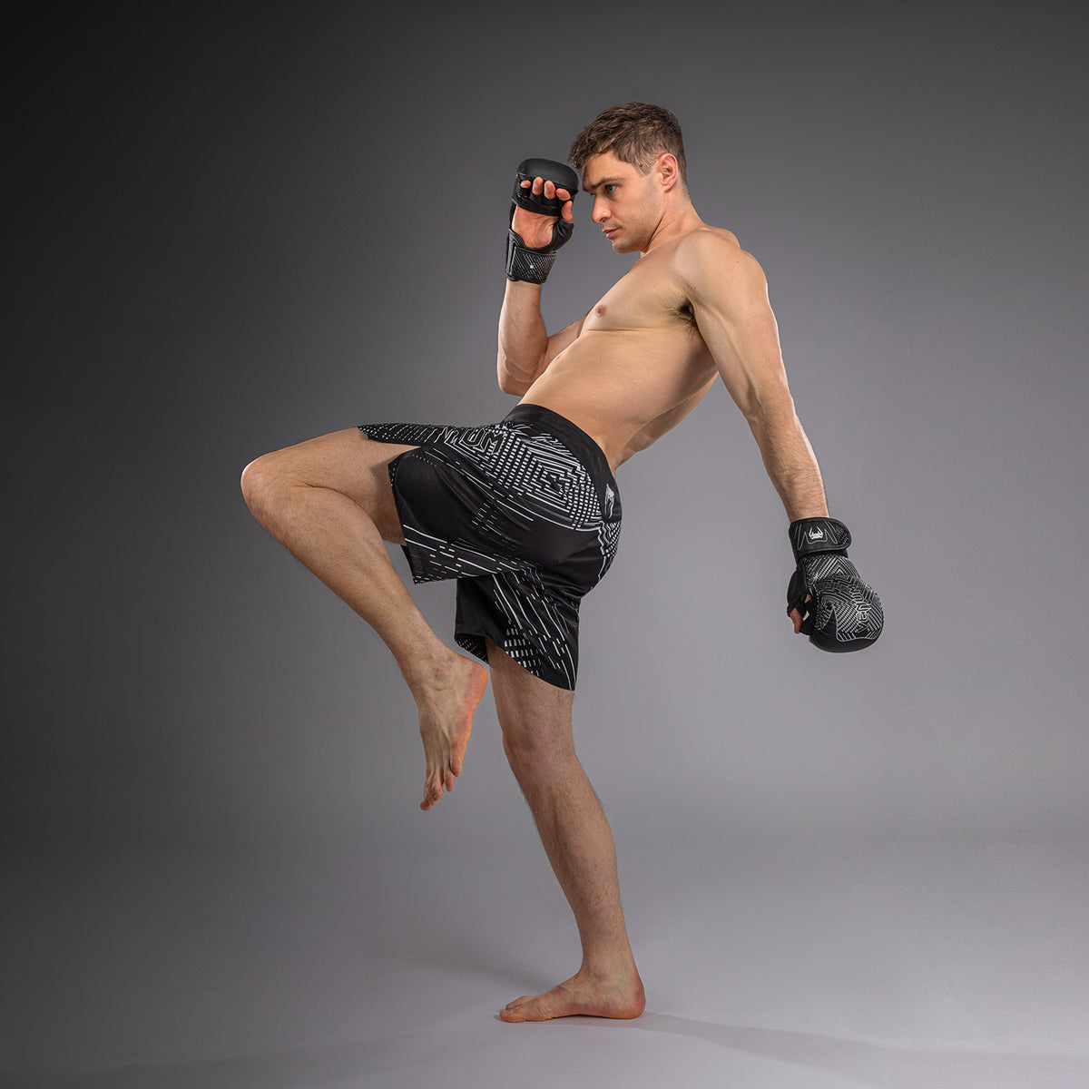 Short de Combat Venum Midnight Fury – Noir/Gris/Argent - product-type_Shorts de MMA