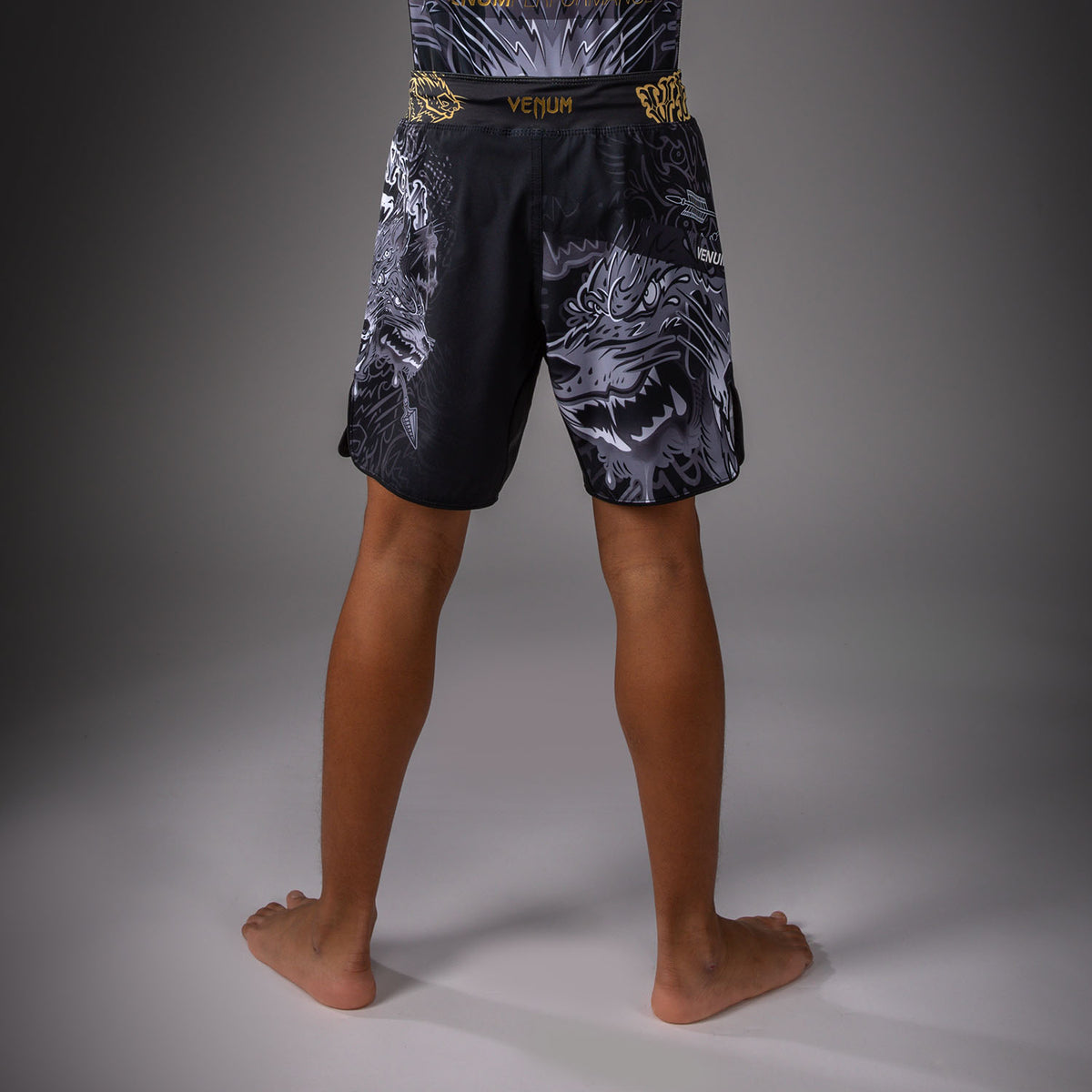 Short de Combat Pour Enfants Venum Wolf Atak – Noir/Gris - product-type_Shorts de MMA