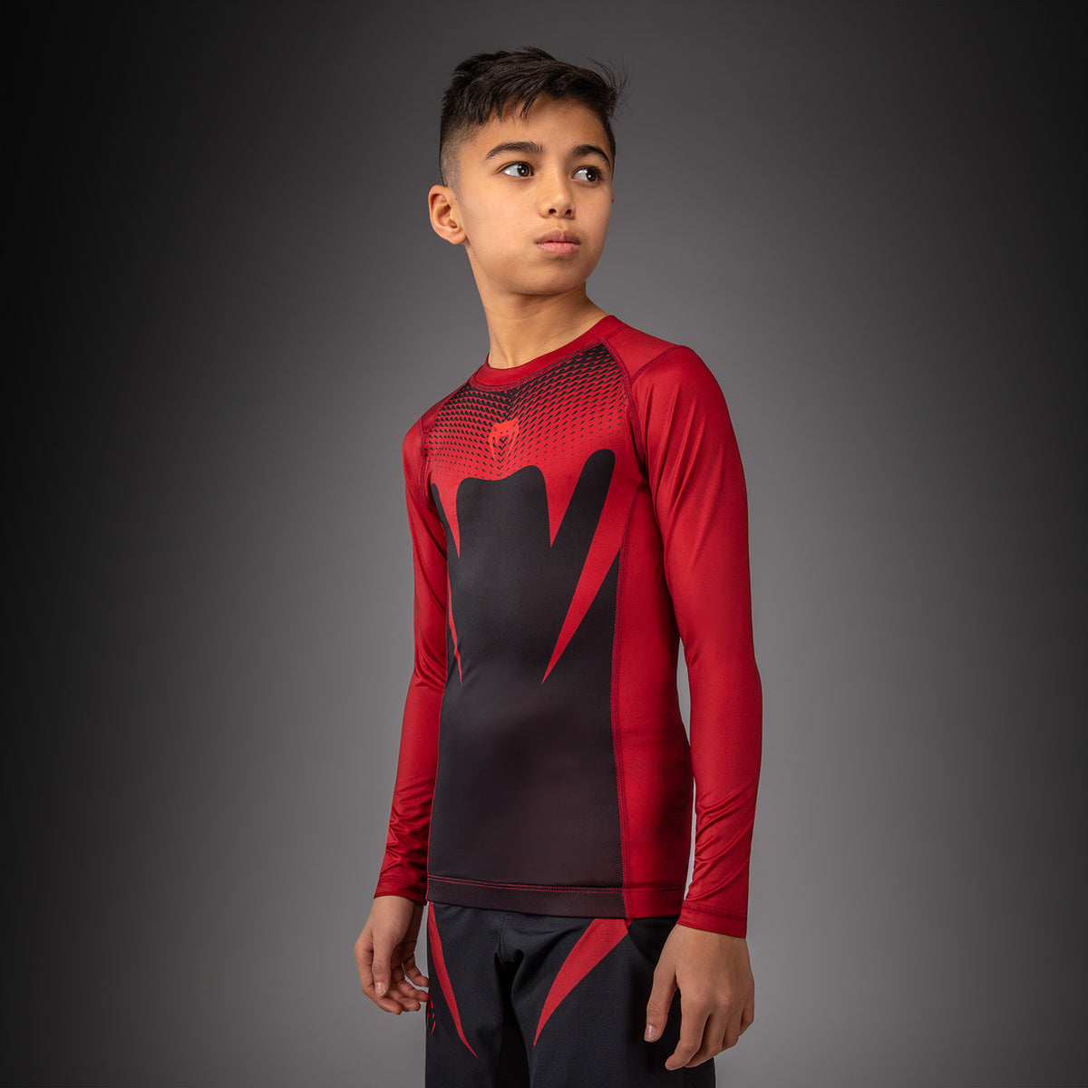 Rashguard à Manches Longues Pour Enfant Venum Attack - Noir/Rouge - product-type_T-Shirts de Compression