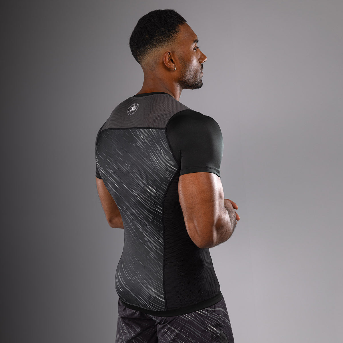 Rashguard Manches Courtes Venum Rapid - Noir/Gris Orage - product-type_T-Shirts de Compression