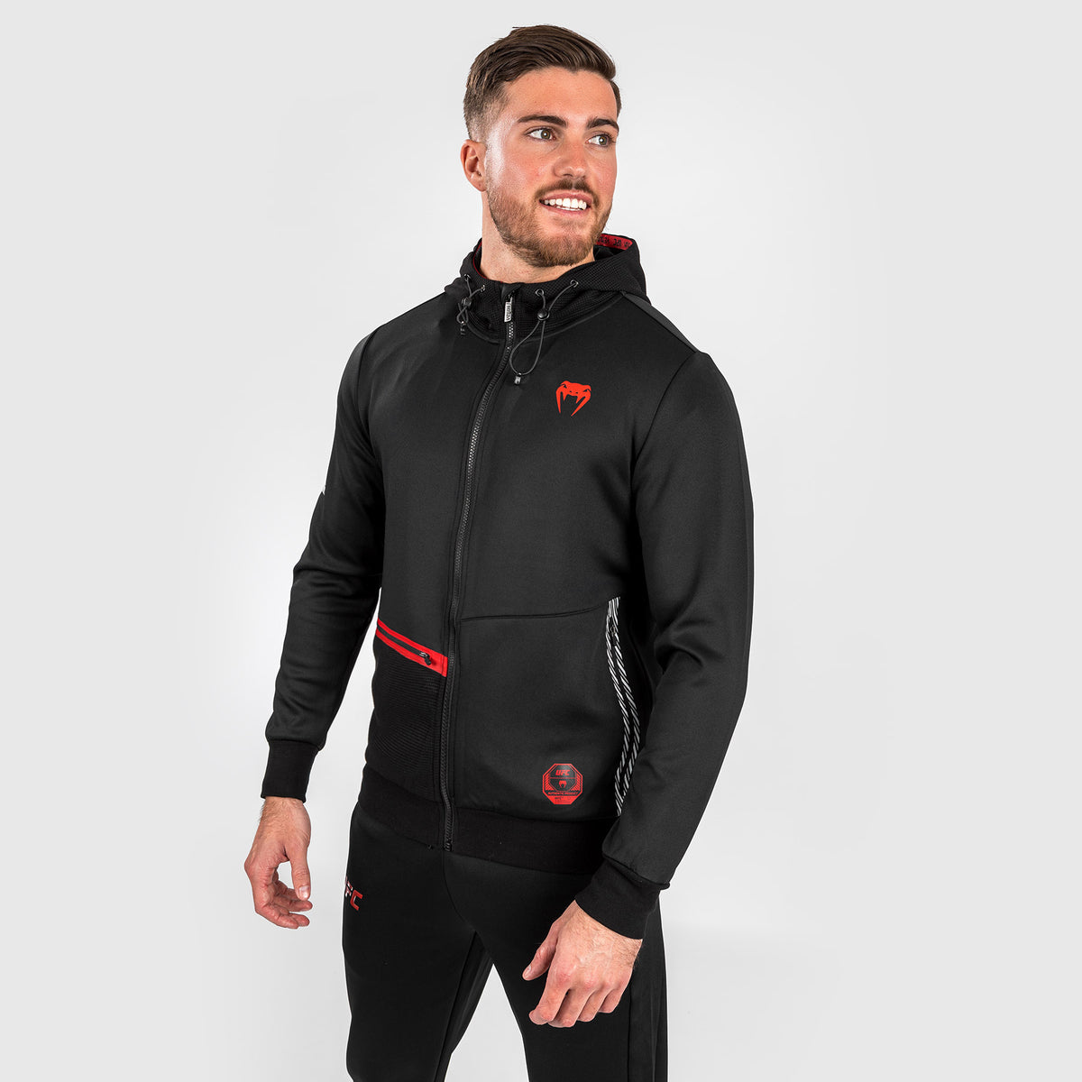 Sweatshirt zippé à capuche pour Hommes UFC Adrenaline by Venum Fight Week - Noir - product-type_Sweatshirts