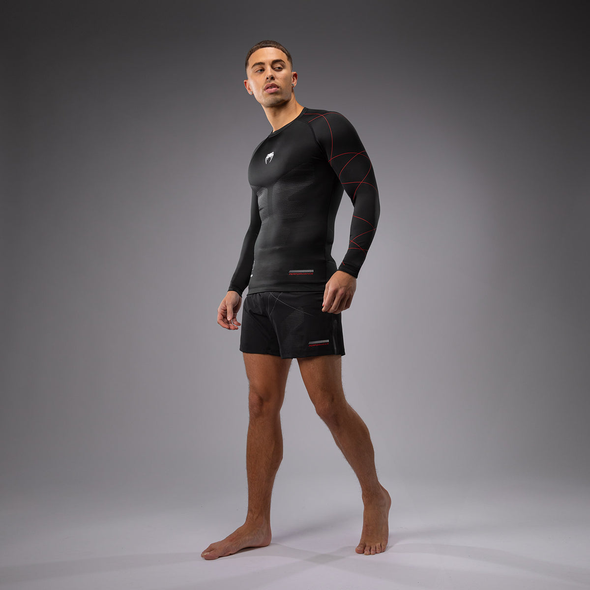 Rashguard Manches Longues Venum Tactical XT- Noir/Rouge Feu - product-type_T-Shirts de Compression