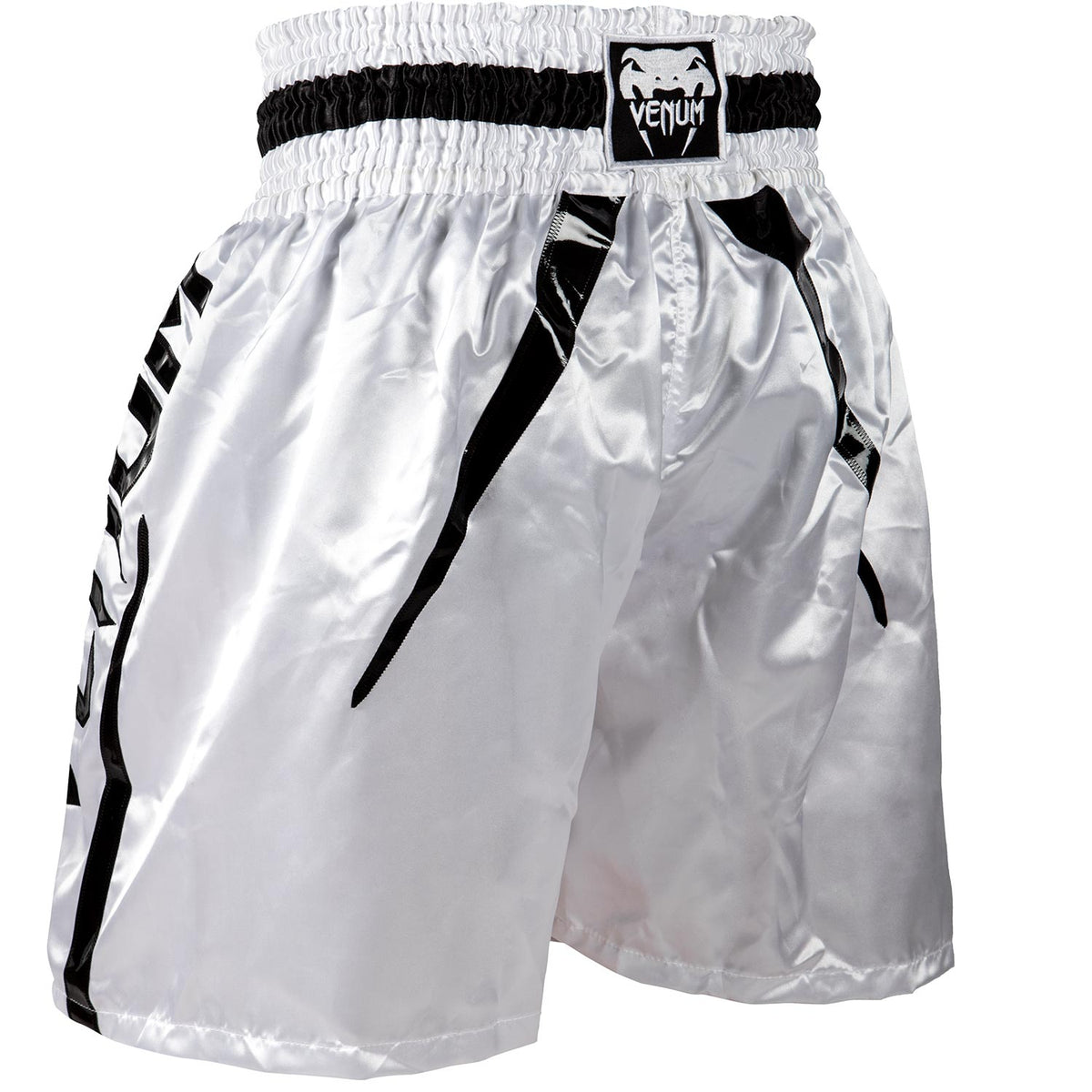 Short de Boxe Venum Elite - Blanc/Noir - Shorts de boxe anglaise